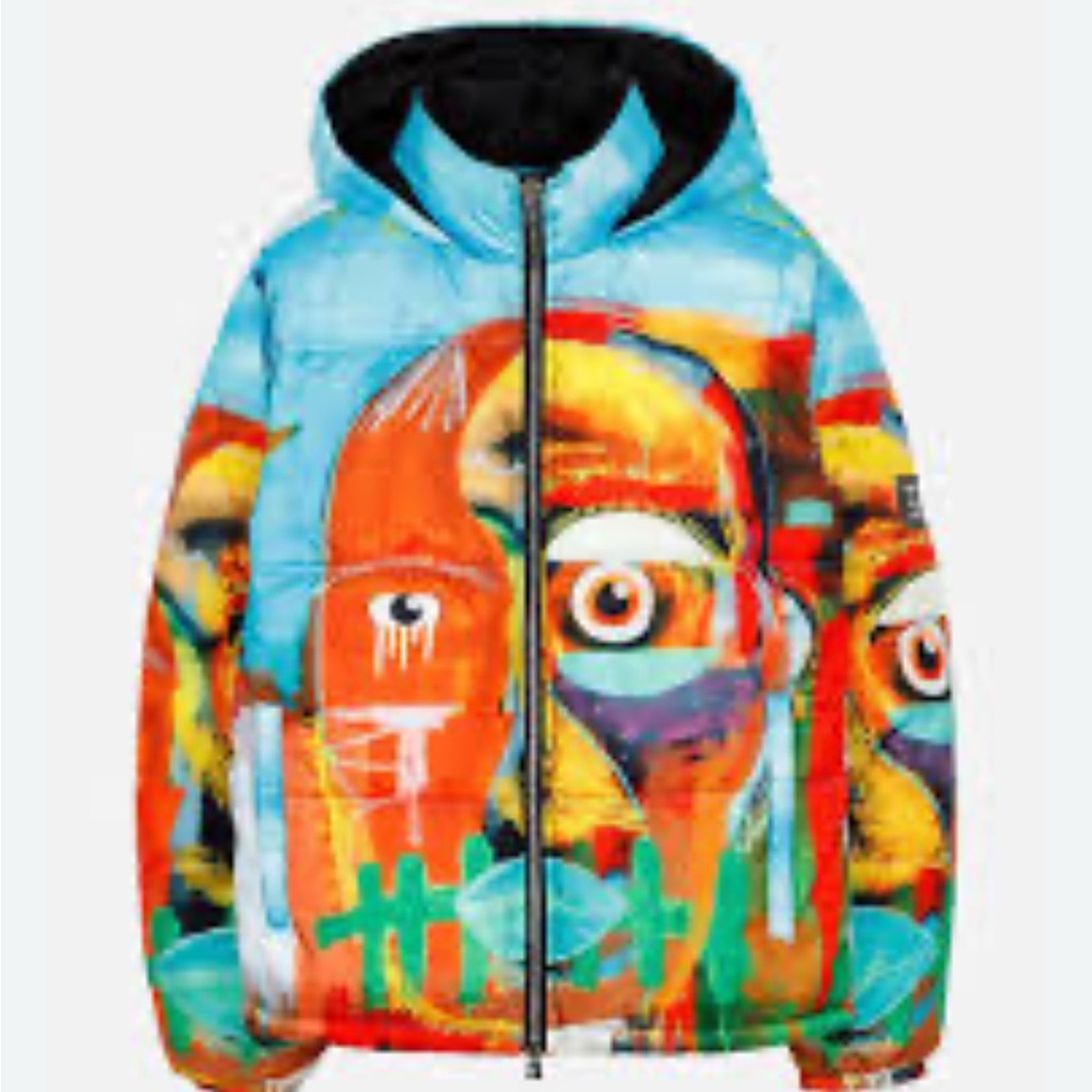 Self Portrait Tango Hotel Skull Puffer Coat/Jacket Men’s Size Large